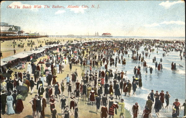 On The Beach With The Bathers Atlantic City New Jersey