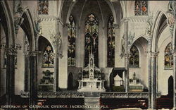 Interior Of Catholic Church Jacksonville, FL Postcard Postcard