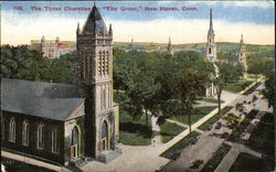 The Three Churches In The Green New Haven, CT Postcard Postcard