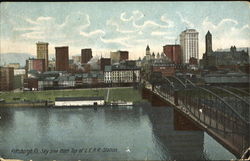 Sky Line From Top Of L.E.R. R. Station Pittsburgh, PA Postcard Postcard