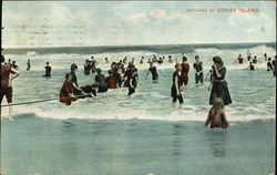 Bathing At Coney Island Postcard