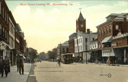 Main Street Looking W Bloomsburg, PA Postcard Postcard