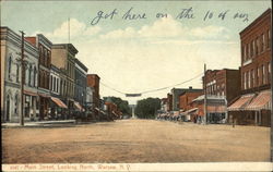 Main Street Looking North Warsaw, NY Postcard Postcard