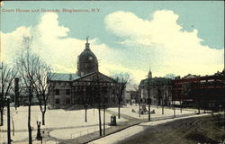 Court House And Grounds Binghamton, NY Postcard Postcard