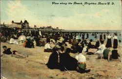View Along The Beach Brighton Beach, NY Postcard Postcard