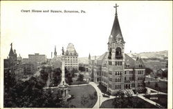 Court House And Square Postcard
