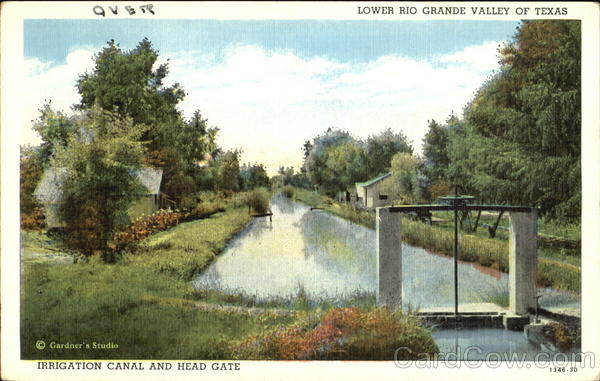 Irrigation Canal And Head Gate Rio Grande Valley Texas