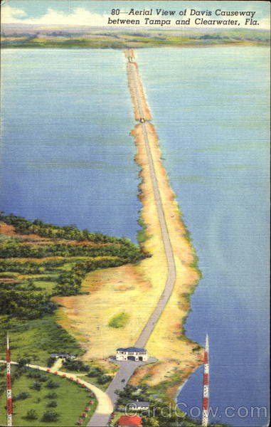 Aerial View Of Davis Causeway Tampa Florida