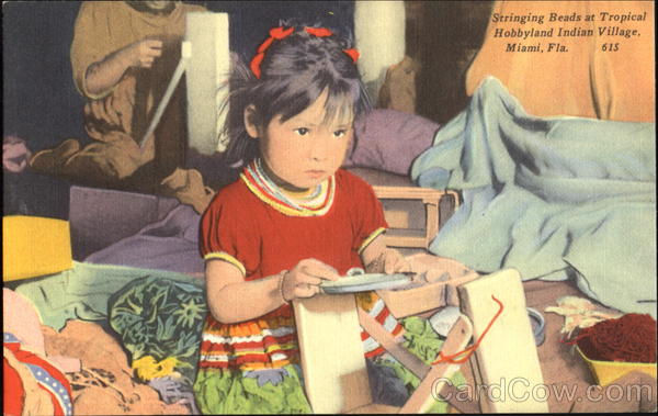 Stringing Beads At Tropical Hobbyland, Indian Village Miami Florida