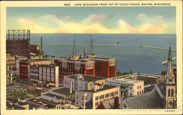 Lake Michigan From Top Of Court House Racine Wisconsin