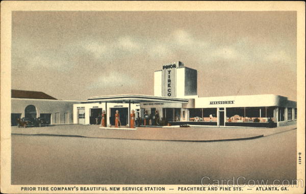 Prior Tire Company's Beautiful New Service Station, Peachtree And pine Sts Atlanta Georgia
