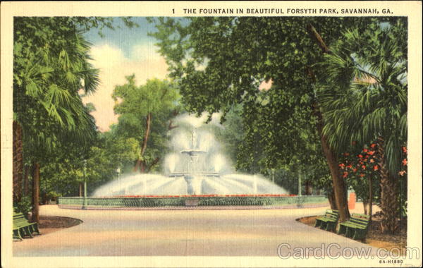 The Fountain In Beautiful Forsyth Park Savannah Georgia