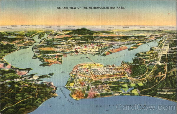 Air View Of The Metropolitan Bay Area San Francisco California