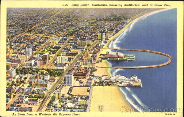 Auditorium And Rainbow Pier Long Beach California