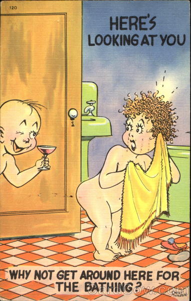 Bathing Here's Looking At You Comic, Funny