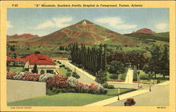 A Mountain, Southern Pacific Hospital In Foreground Postcard