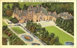 Airplane View Of Biltmore House Postcard