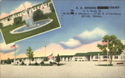 A. A. Modern Court, U. S. Route 22 Bethel, PA Postcard Postcard