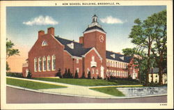 New School Building Brookville, PA Postcard Postcard