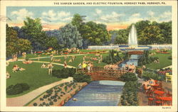 The Sunken Garden, And Electric Fountain, Hershey Park Pennsylvania Postcard Postcard