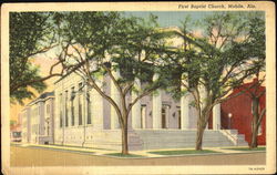 First Baptist Church Mobile, AL Postcard Postcard