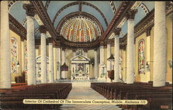 Interior Of Cathedral Of The Immaculate Conception Mobile, AL Postcard Postcard