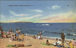 Beach Scene Hampton Beach, NH Postcard Postcard