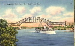 New Sagamore Bridge, Over Cape Cod Canal Postcard