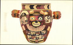 Ornate Pottery Vessel. Nasca, Peru Postcard