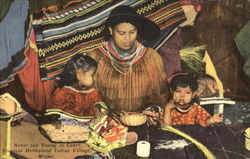 Never Too Young To Learn, Tropical Hobbyland Indian Village Postcard