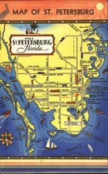Map Of St. Petersburg Postcard