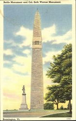 Battle Monument And Col. Seth Warner Monument Postcard