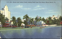 Hotels And Indian Creek Looking South From 41St Street Postcard