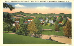 Birdseye View Of Mars Hill With Bailey Mountain In Background North Carolina Postcard Postcard