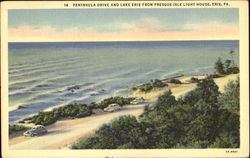 Peninsula Drive And Lake Erie From Presque Isle Light House Postcard