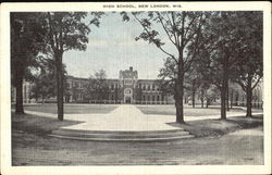 High School New London, WI Postcard Postcard