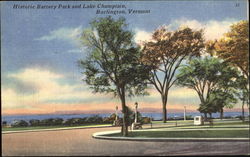 Historic Battery Park And Lake Champlain Postcard