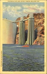 Upstream Face And Intake Towers Postcard