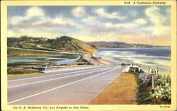 A California Highway, U. S. Highway 101 Postcard
