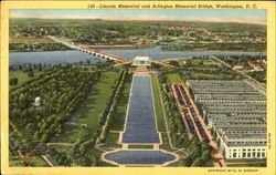 Lincoln Memorial And Arlington Memorial Bridge Postcard