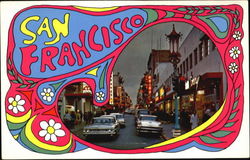 San Francisco Chinatown - Hippie Art California Postcard Postcard