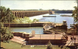 Wilson Dam And Locks Postcard
