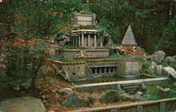 Hanging Gardens Of Babylon And Pyramid, Ave Maria Grotto Postcard