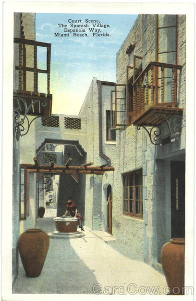 Court Scene, The Spanish Village, Espanola Way Miami Beach Florida