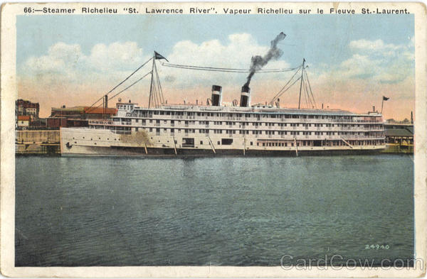 Steamer Richelleu St. Lawrence River Boats, Ships