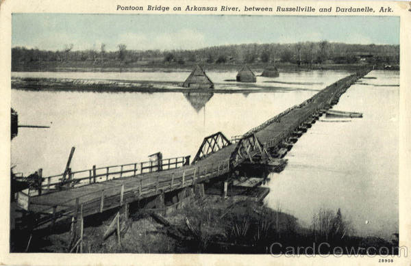 Pontoon Bridge on Arkansas River, between Russellville and Dardanelle