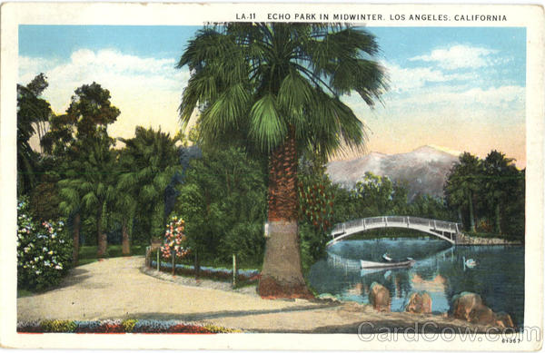 Echo Park In Midwinter Los Angeles California