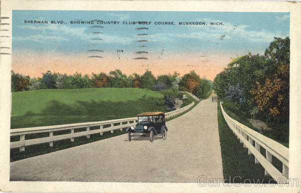 Sherman Blvd., Showing Country Club Golf Course Muskegon Michigan
