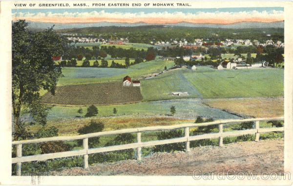 View of Greenfield from Eastern end of Mohawk Trail Massachusetts
