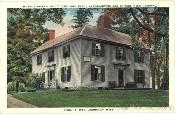 Earl Percy Headquarters and British Field Hospital, Munroe Tavern Lexington Massachusetts